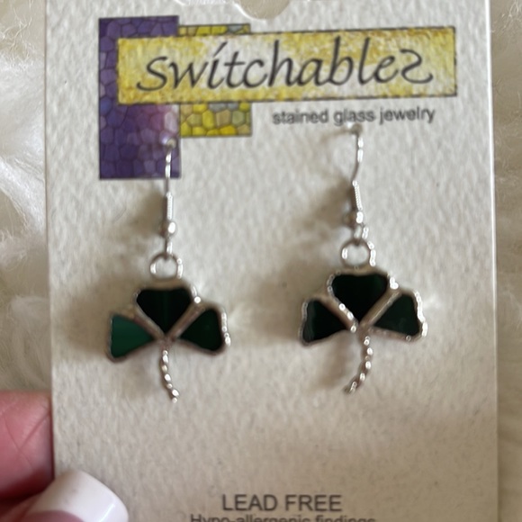 Shamrock ☘️ Earrings Stained glass St Patrick’s Day jewelry new - Picture 5 of 10